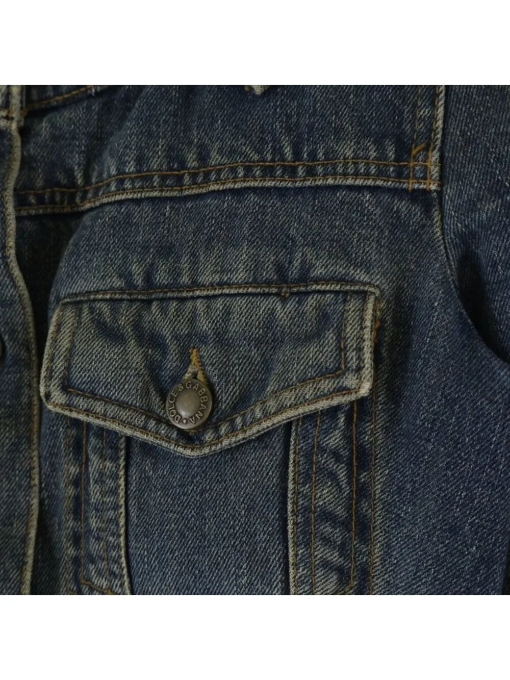 Dolce & Gabbana Collarless Lined Leopard Denim Jacket Indigo